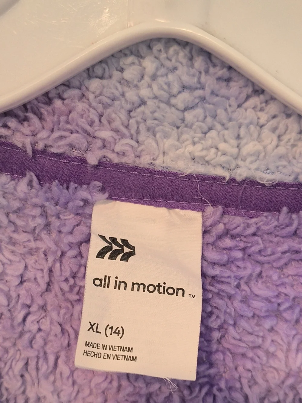 all in motion Purple Lavender Tie-Dye Sherpa Half-Zip Pullover